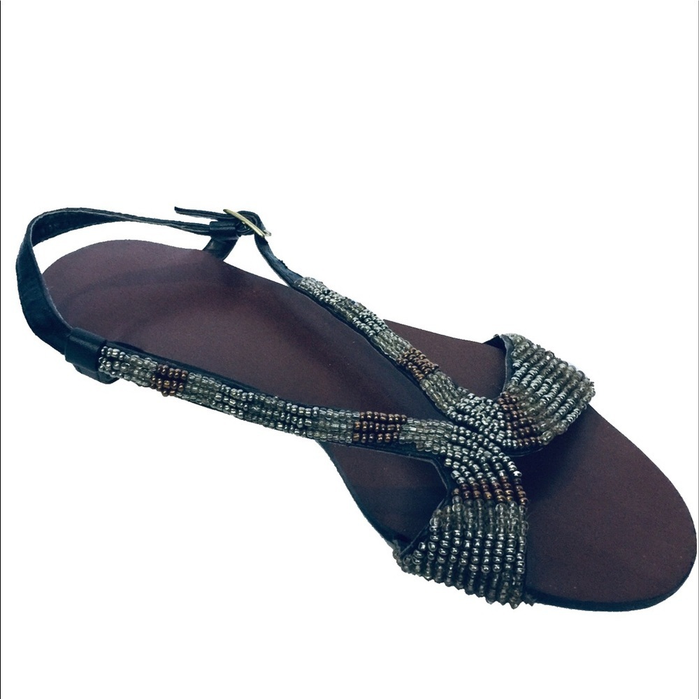 VINTAGE | Women’s Beaded Boho Sandals Size 8